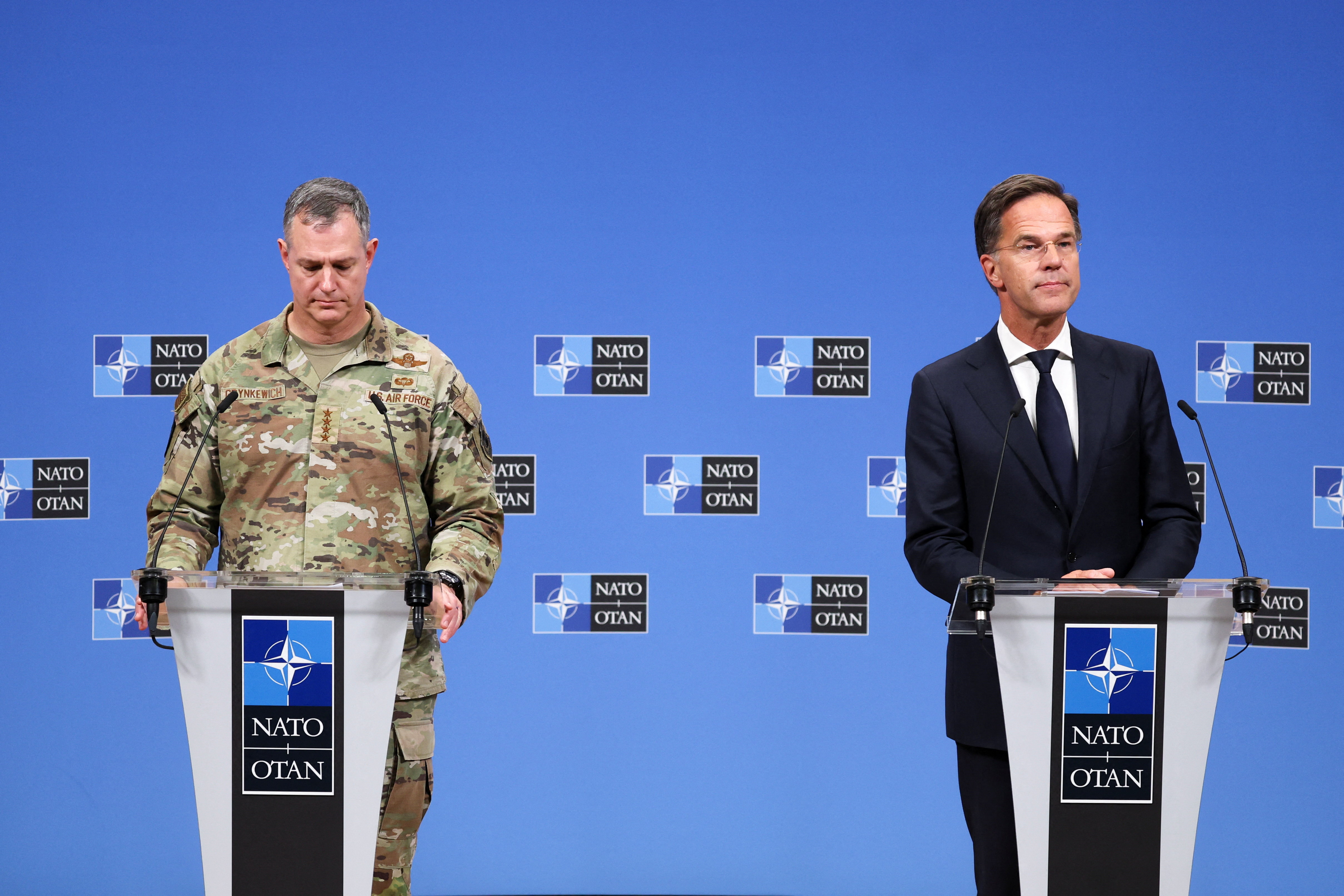 NATO Secretary General Rutte holds a joint press conference with Supreme Allied Commander Europe Grynkewich