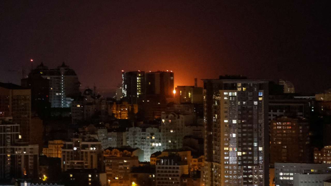 Russian drone strike in Kyiv