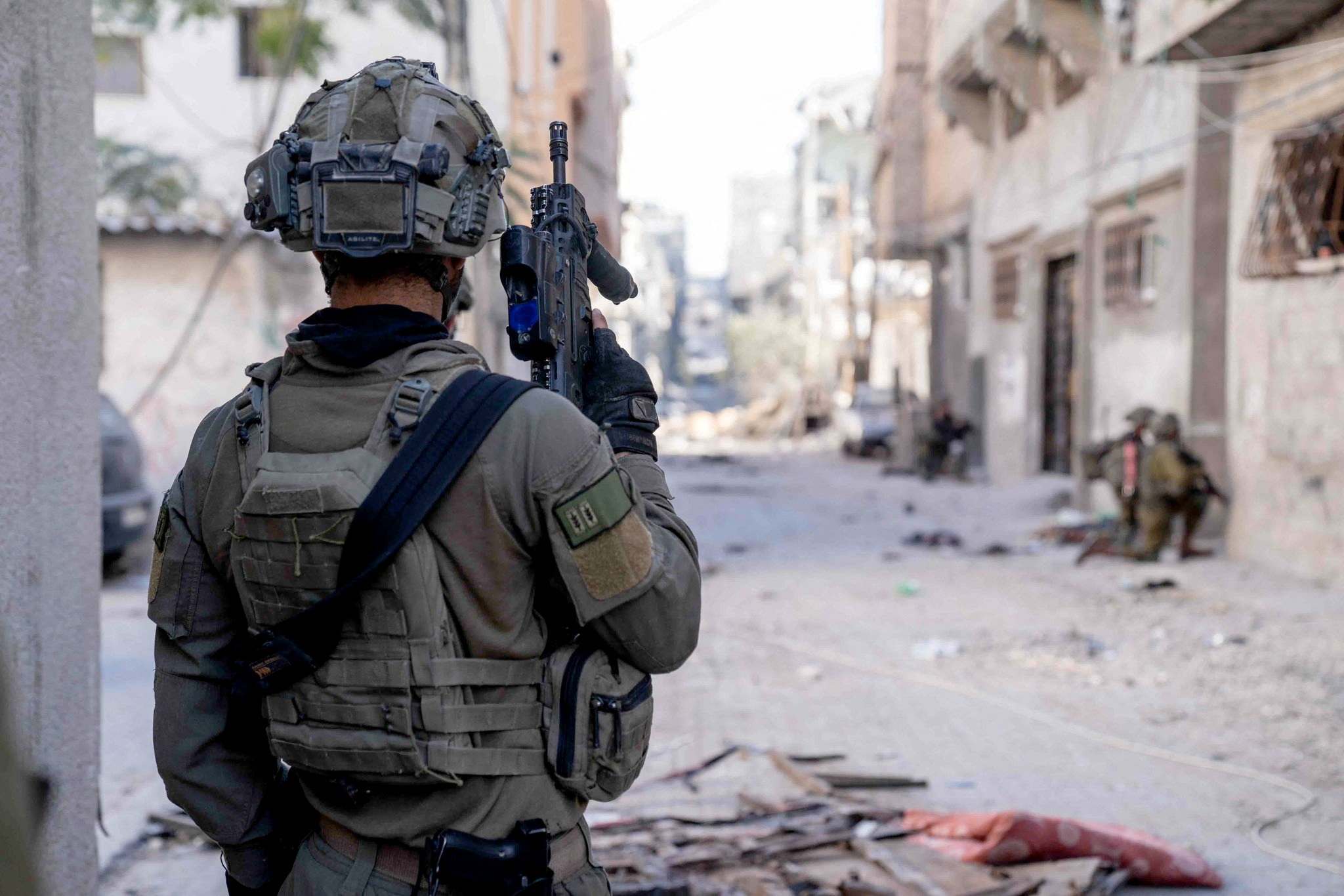 Israeli soldiers operate in the Gaza Strip amid the ongoing conflict between Israel and the Palestinian Islamist group Hamas
