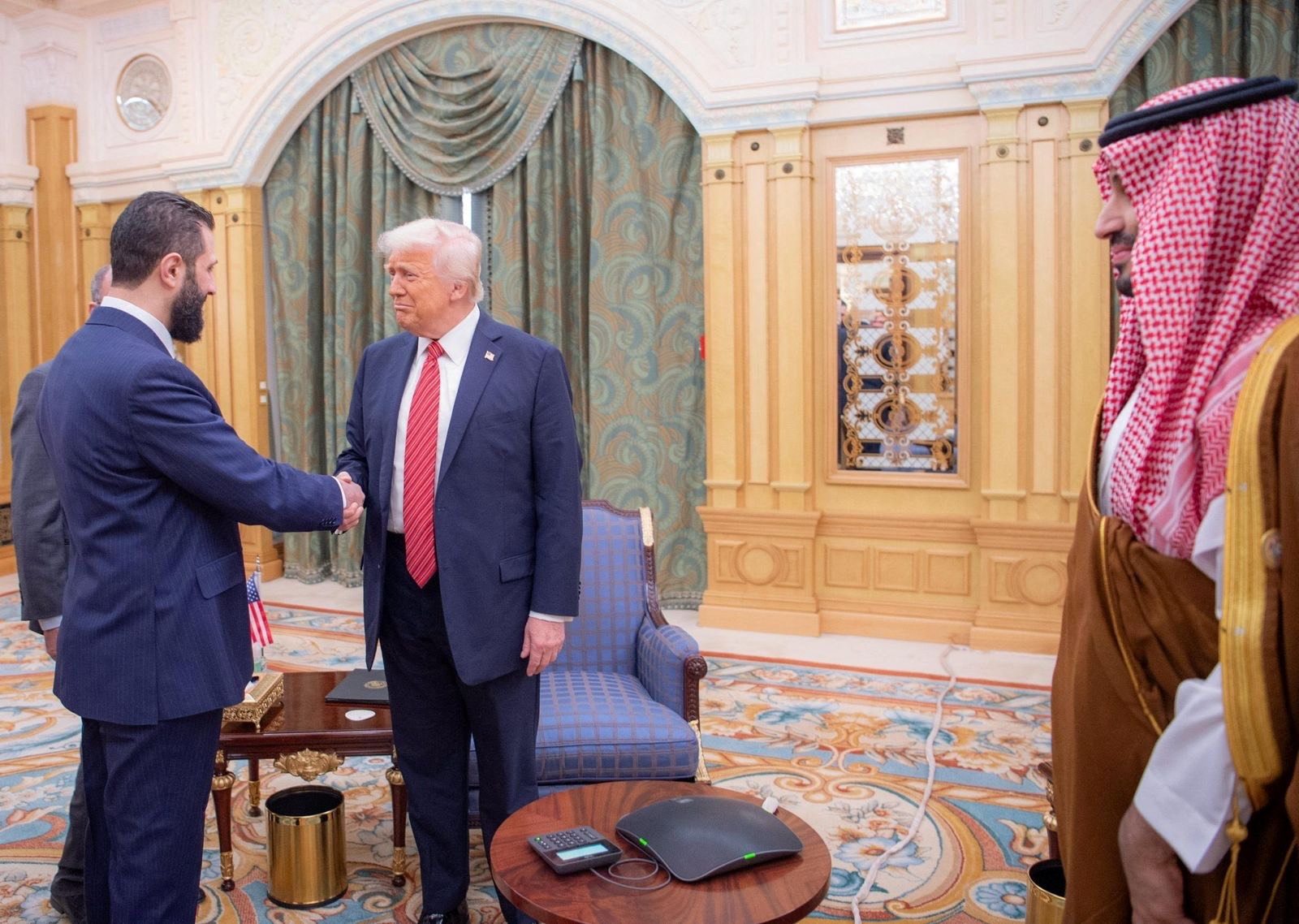 U.S. President Donald Trump meets with Syrian President Ahmed al-Sharaa in Riyadh