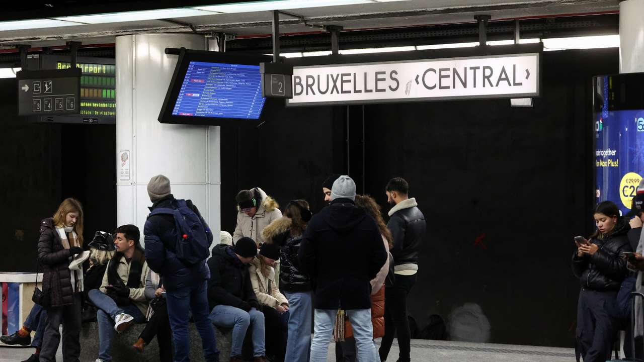 Demonstration during a nationwide strike against the Belgian government's pension reform, in Brussels