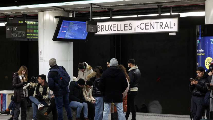 Demonstration during a nationwide strike against the Belgian government's pension reform, in Brussels