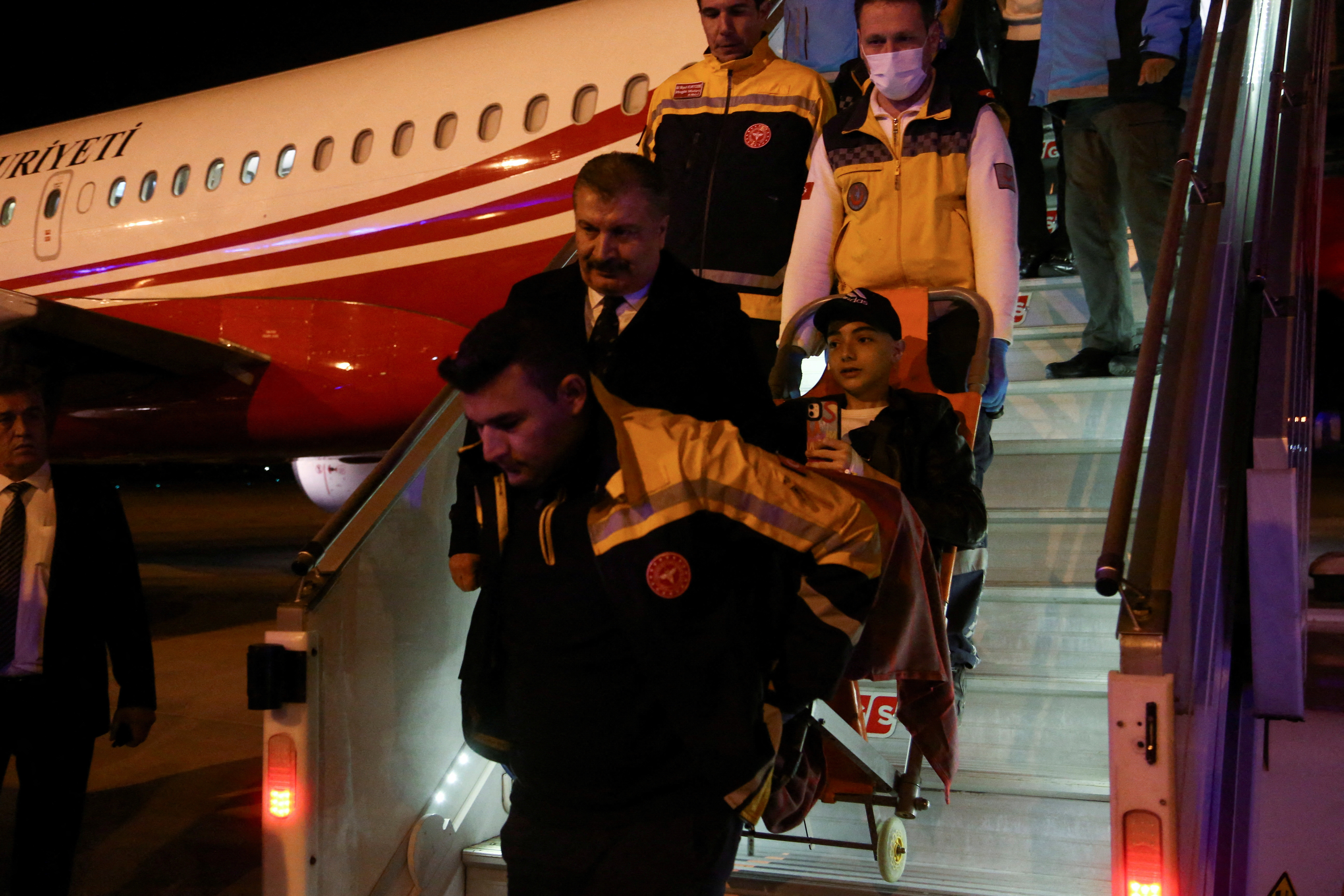 FILE PHOTO: Palestinian cancer patients arrive in Turkey after evacuation from Gaza