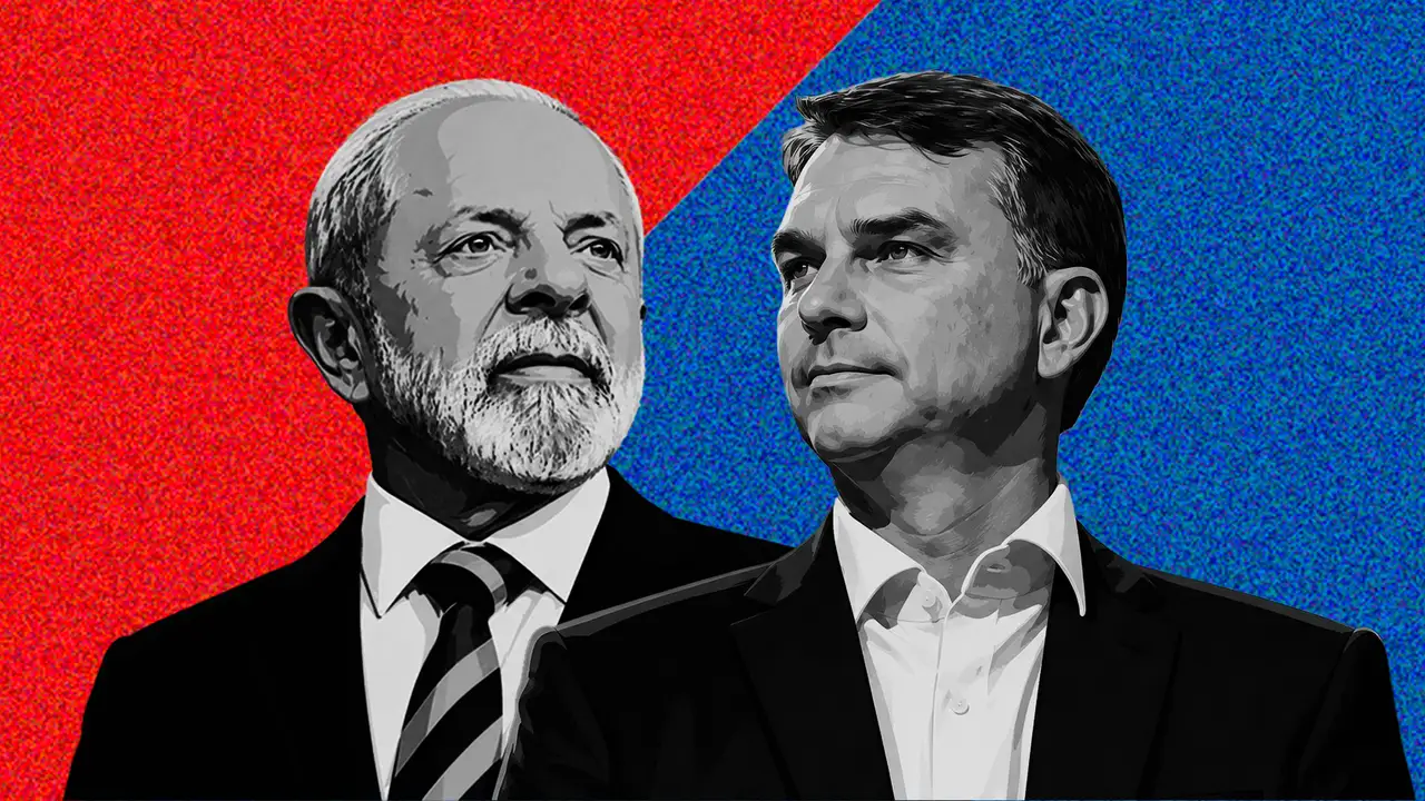 Lula (PT) e Flávio Bolsonaro (PL), candidatos à Presidência