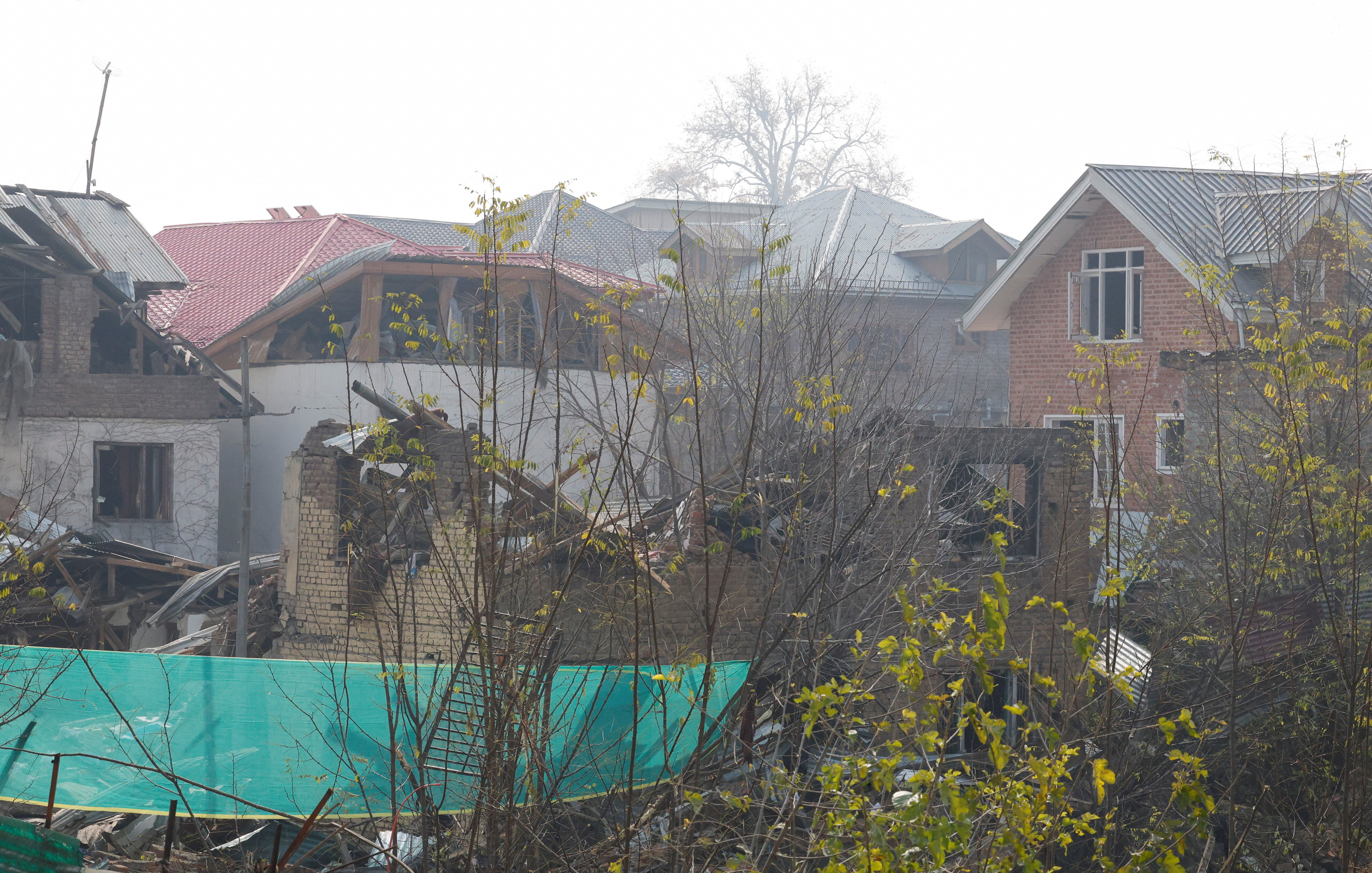 Aftermath of an explosion at a police station in Kashmir