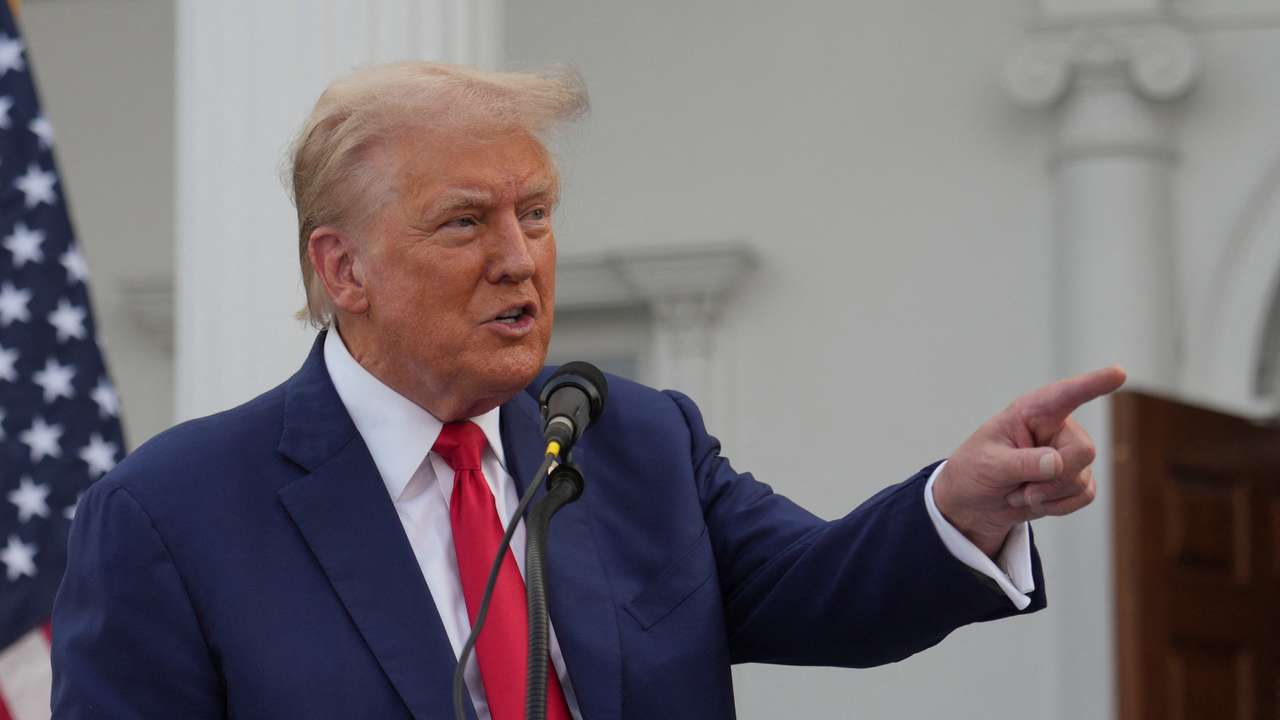 Republican presidential nominee and former U.S. President Donald Trump holds a press conference in Bedminster