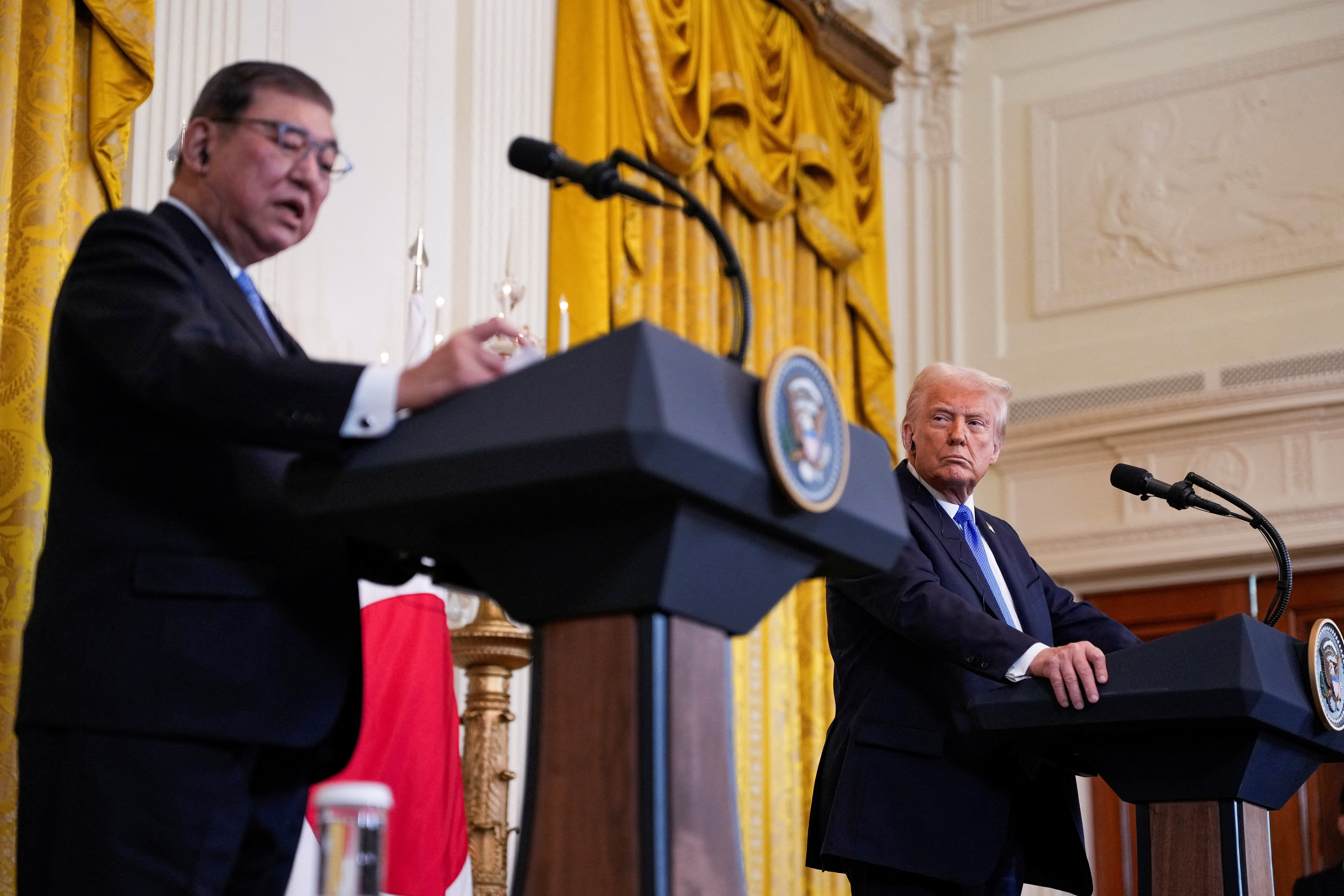U.S. President Donald Trump meets with Japan's Prime Minister Shigeru Ishiba at the White House