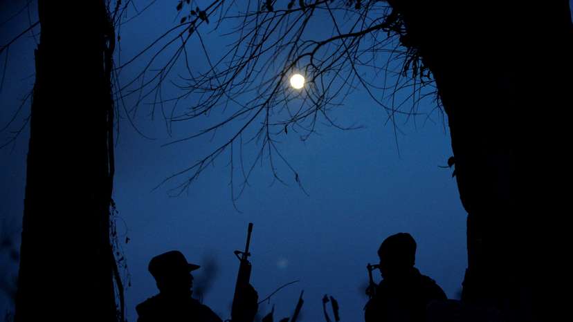 FILE PHOTO: Members of the People's Defence Force (PDF) at the front line in Kawkareik, Myanmar