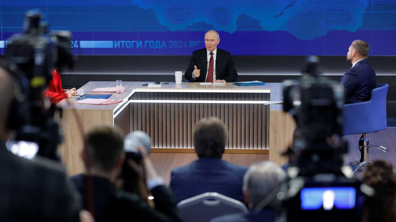 Russia's President Putin holds the annual press conference in Moscow