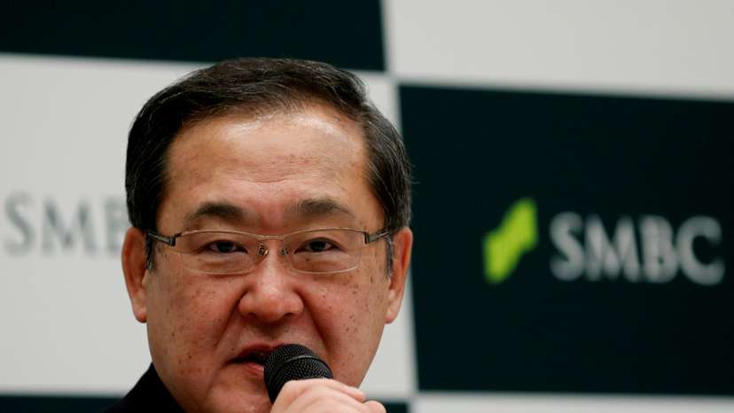 Sumitomo Mitsui Financial Group Inc (SMFG)'s new chief executive Jun Ohta attends a news conference in Tokyo