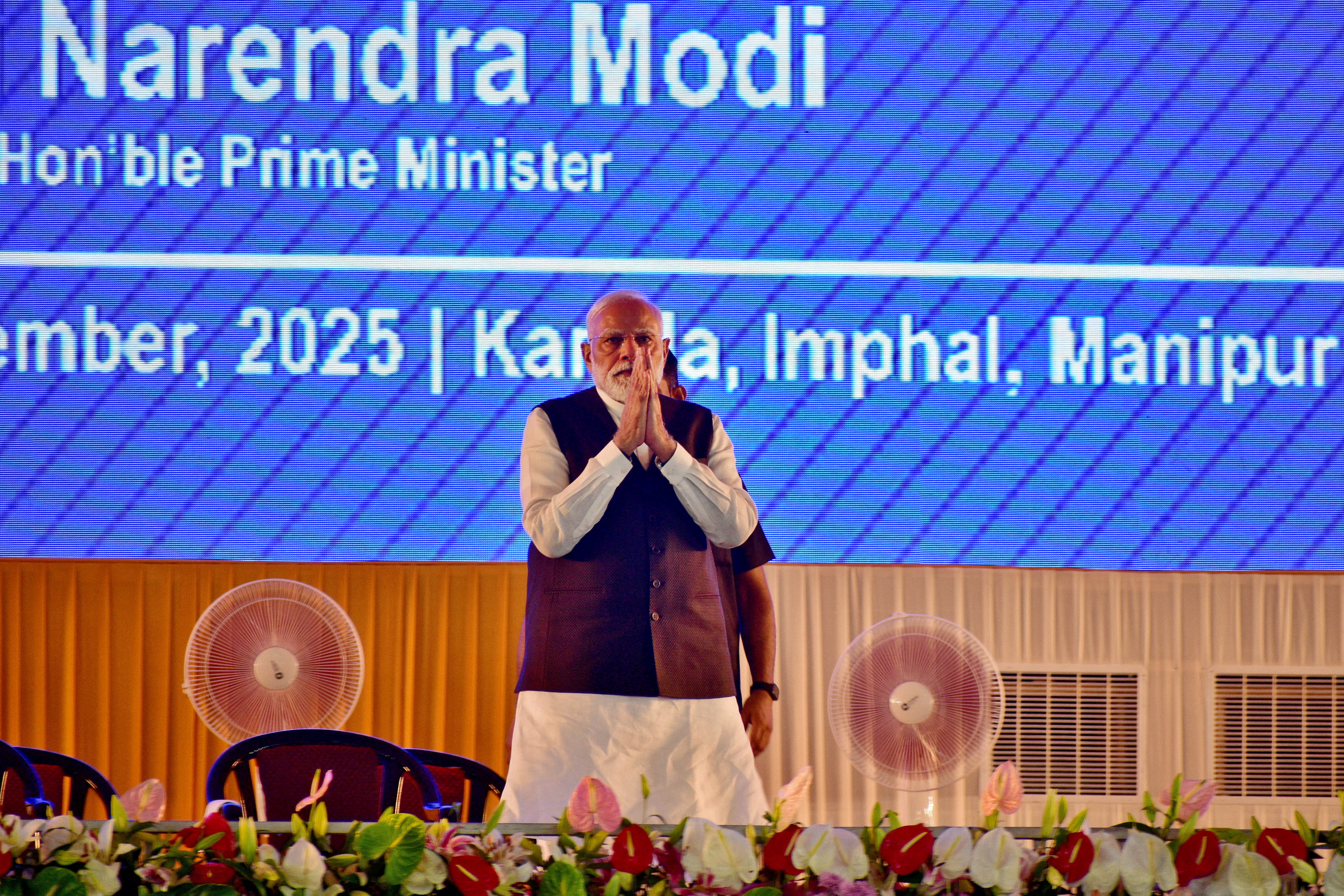 India's PM Modi attends public meeting in Imphal