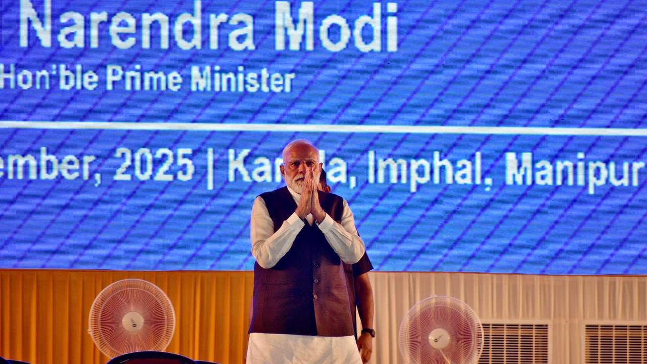 India's PM Modi attends public meeting in Imphal
