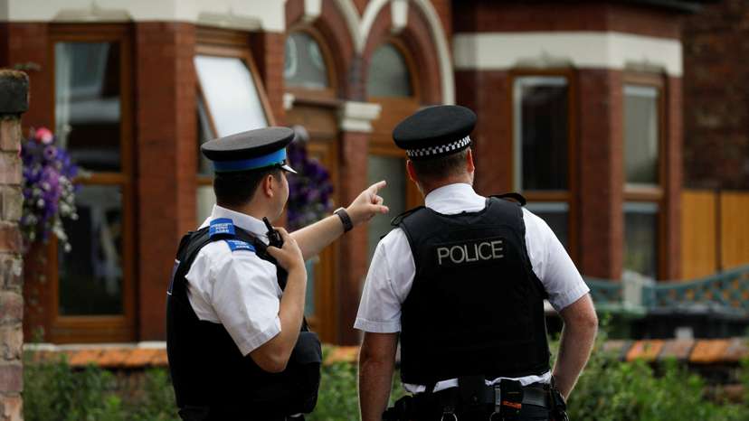 Scene where a man was arrested after at least eight people were stabbed in Southport, Britain
