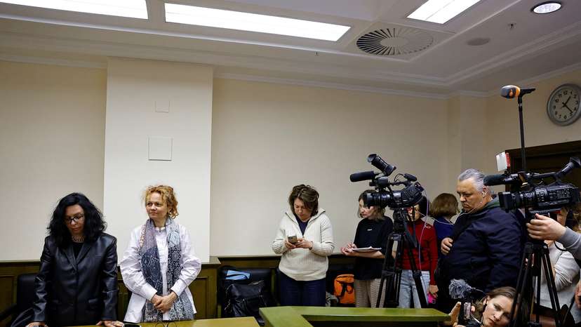Lawyers of Russian opposition figure Vladimir Kara-Murza attend a hearing to consider an appeal against his sentence, in Moscow
