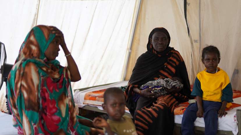 Injured displaced Sudanese fleeing violence in al-Fashir and receiving treatment by Medecins Sans Frontieres (MSF) in Tawila