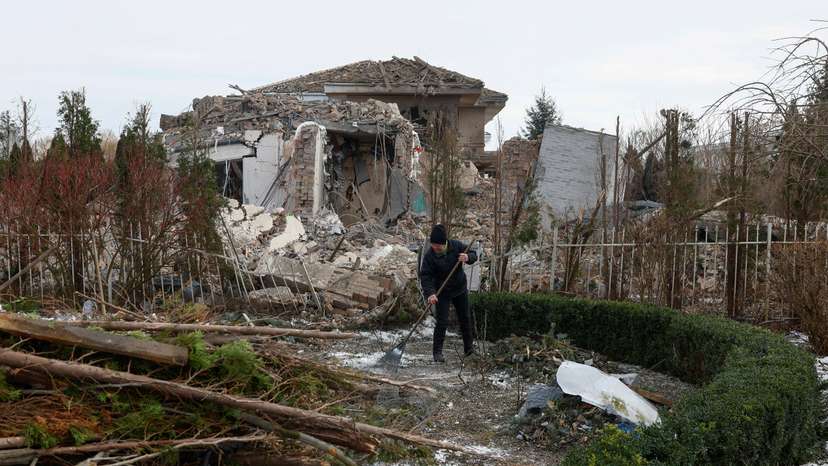 Aftermath of a Russian missile attack in Kyiv region