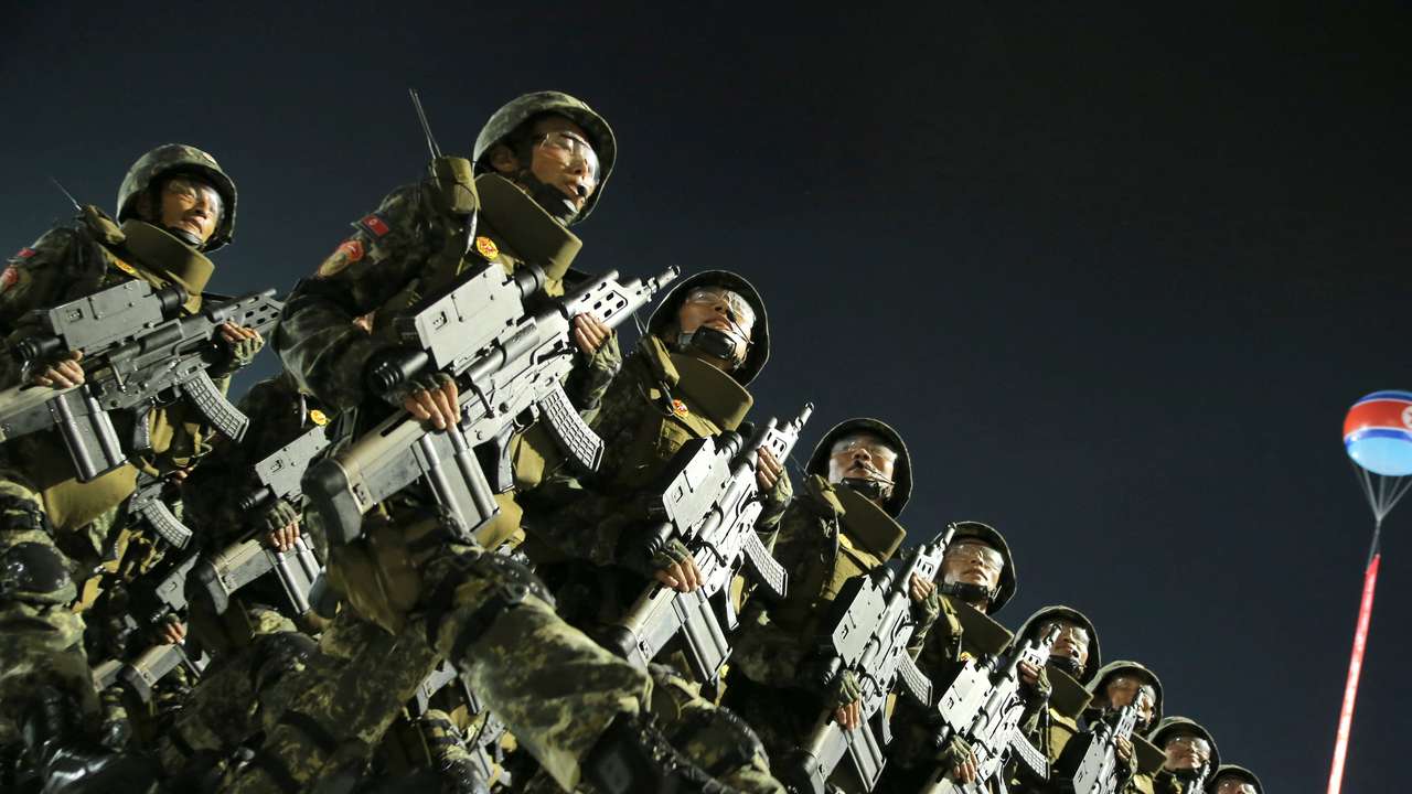 FILE PHOTO: Military parade commemorating 70th anniversary of the Korean War armistice in Pyongyang