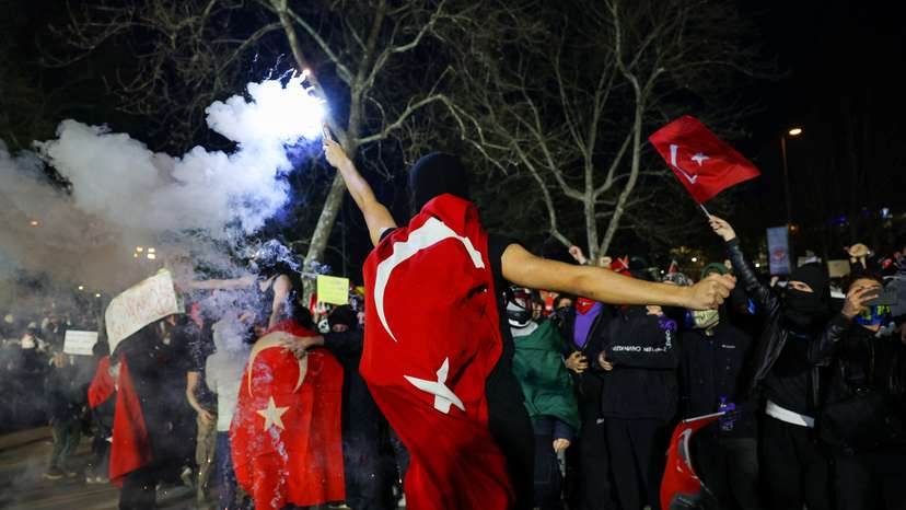Protest against the arrest of Istanbul Mayor Ekrem Imamoglu, in Istanbul