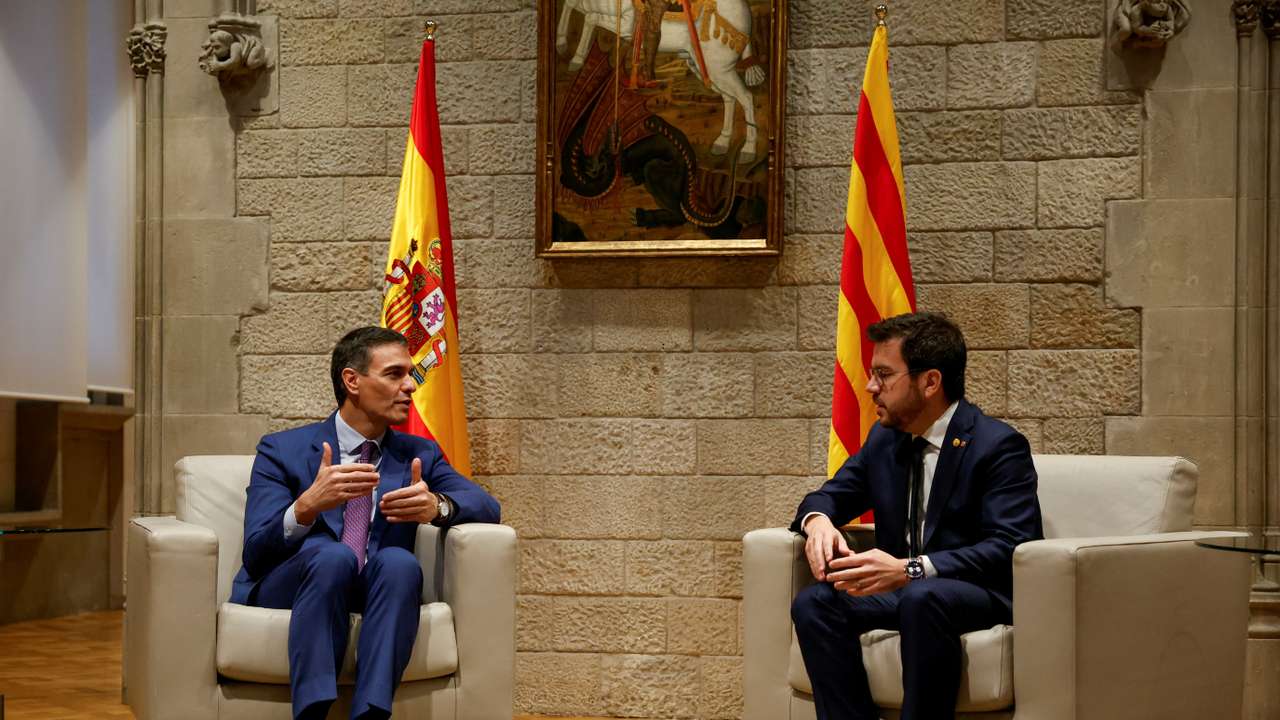 Spain's PM Sanchez meets Catalonia's President Aragones in Barcelona