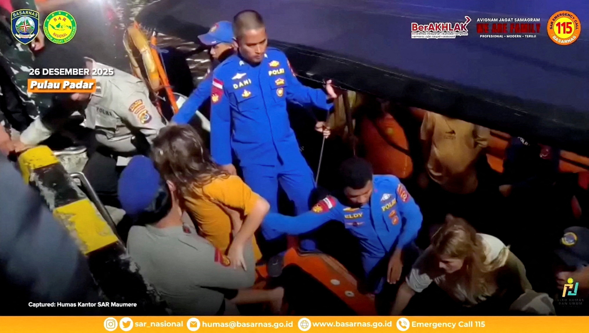 Indonesia rescues people after boat capsizes in the Padar Island Strait