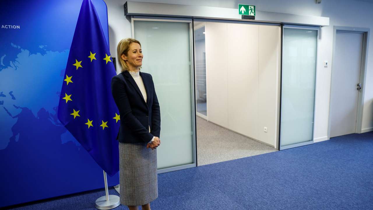 Palestinian PM Mohammad Mustafa meets with EU High Representative for Foreign Affairs and Security Policy Kaja Kallas in Brussels