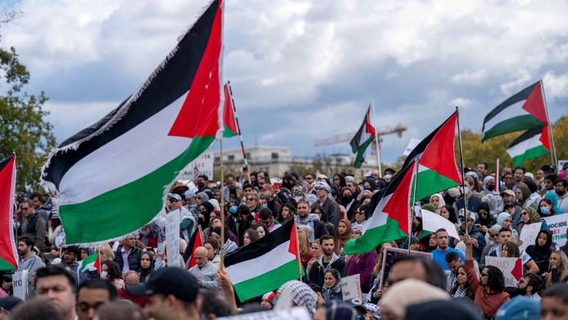 FILE PHOTO: American Muslims for Palestine rally marches down Constituton Avenue in Washington