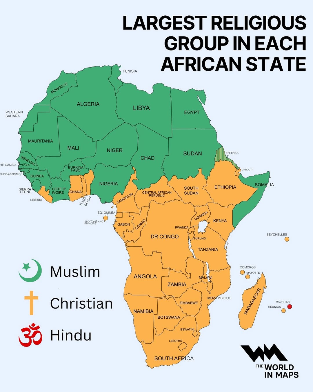 Africa is a continent of remarkable religious diversity, and this map shows the largest religiou (1)
