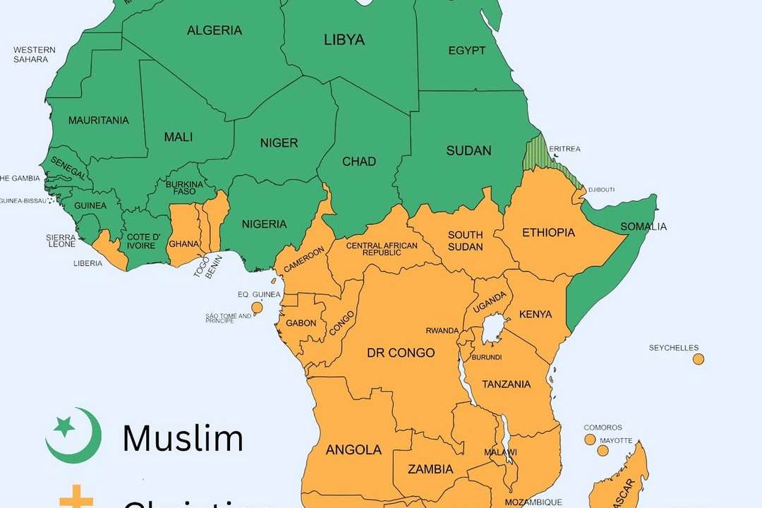 Africa is a continent of remarkable religious diversity, and this map shows the largest religiou (1)