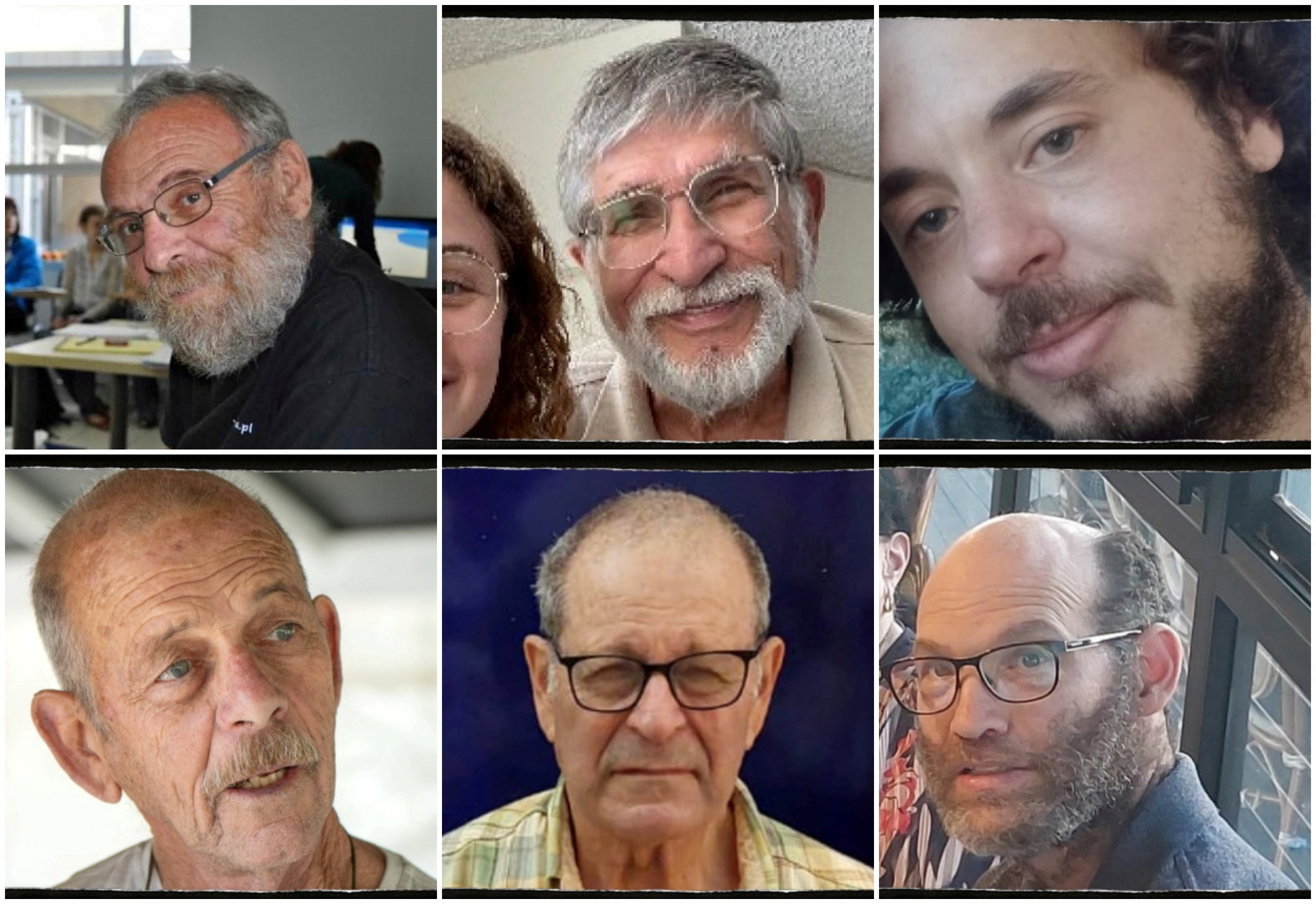 A combination picture shows hostages who were kidnapped in the deadly October 7 attack by Palestinian Islamist group Hamas