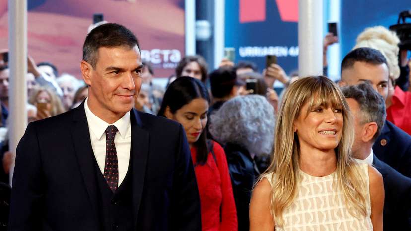 FILE PHOTO: Spain's Prime Minister Sanchez and his wife Gomez arrive to San Sebastian Film Festival