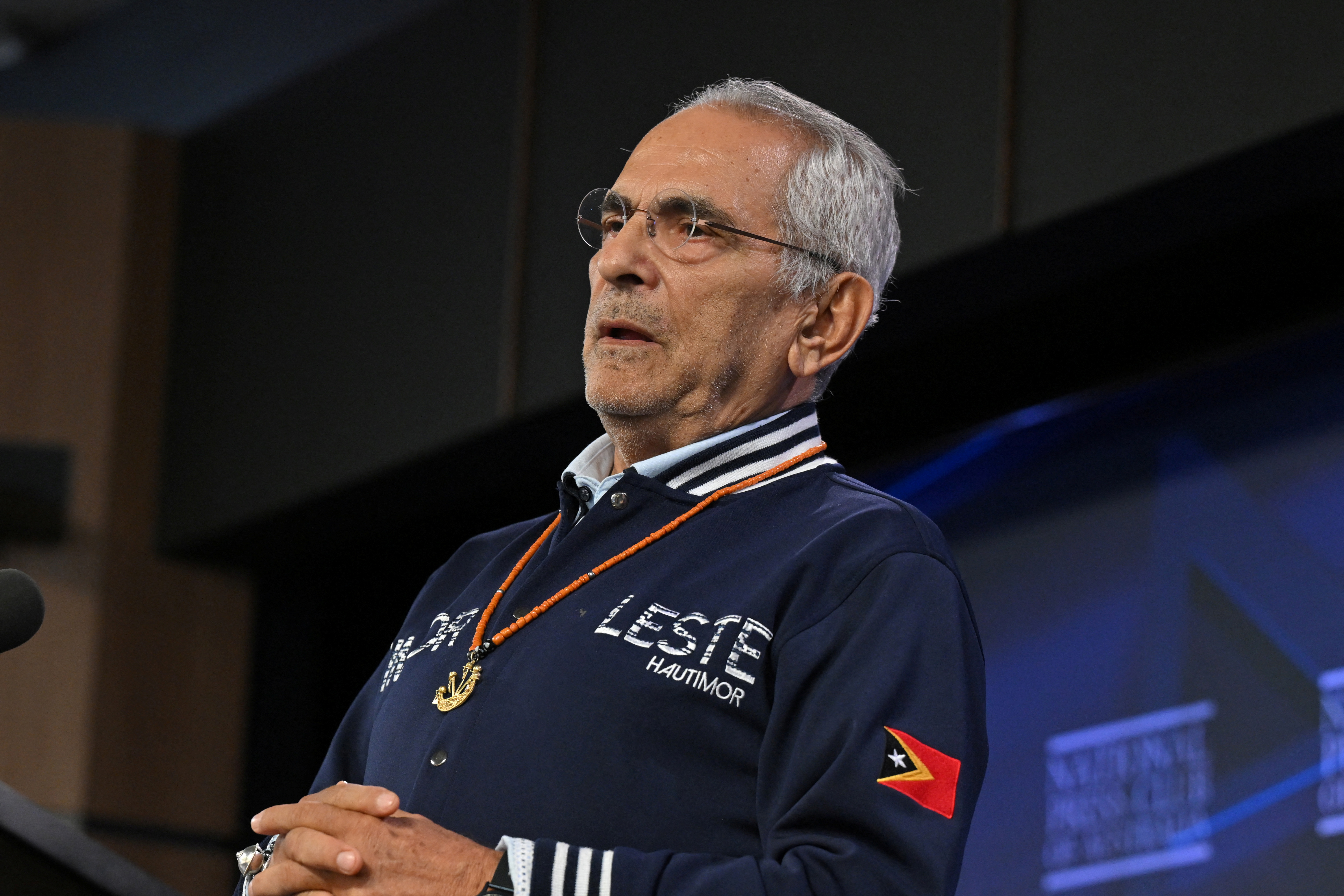 East Timor’s President Jose Ramos Horta addresses the National Press Club in Canberra