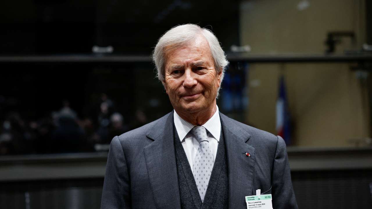 French Vincent Bollore poses before a hearing of the French parliament's commission in Paris