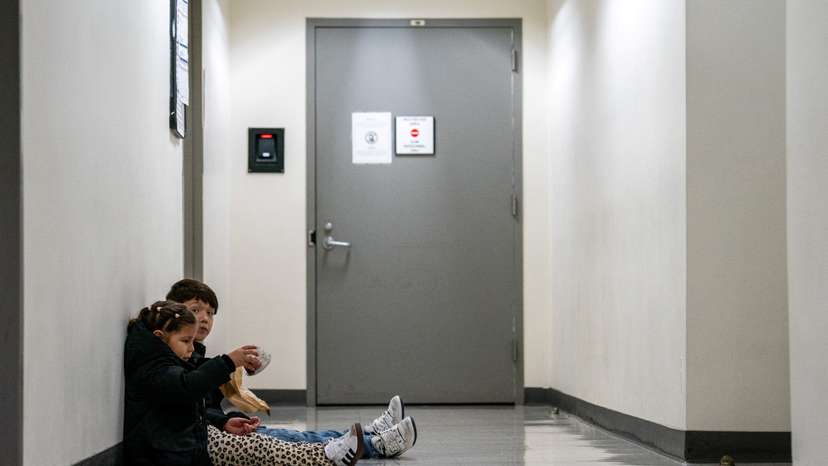 Federal immigration officers at U.S. Immigration Court in New York City