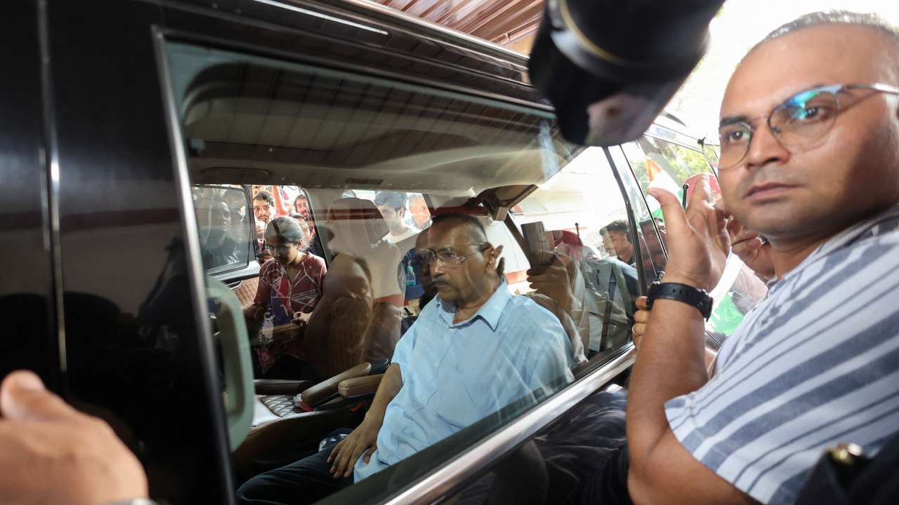Delhi Chief Minister Arvind Kejriwal addresses supporters and members of Aam Aadmi Party (AAP) in New Delhi