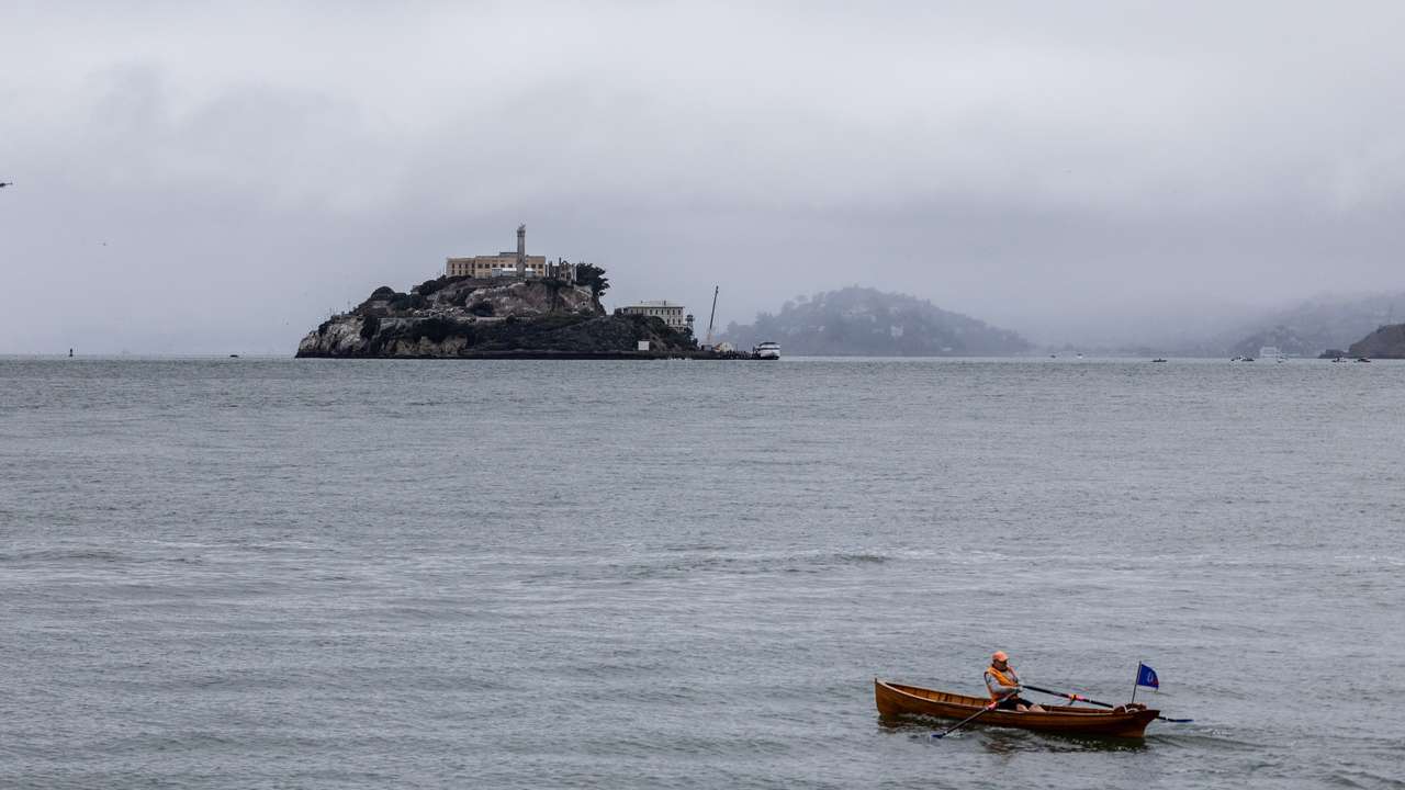 A view of Alcatraz prison complex located on Alcatraz Island in San Francisco Bay