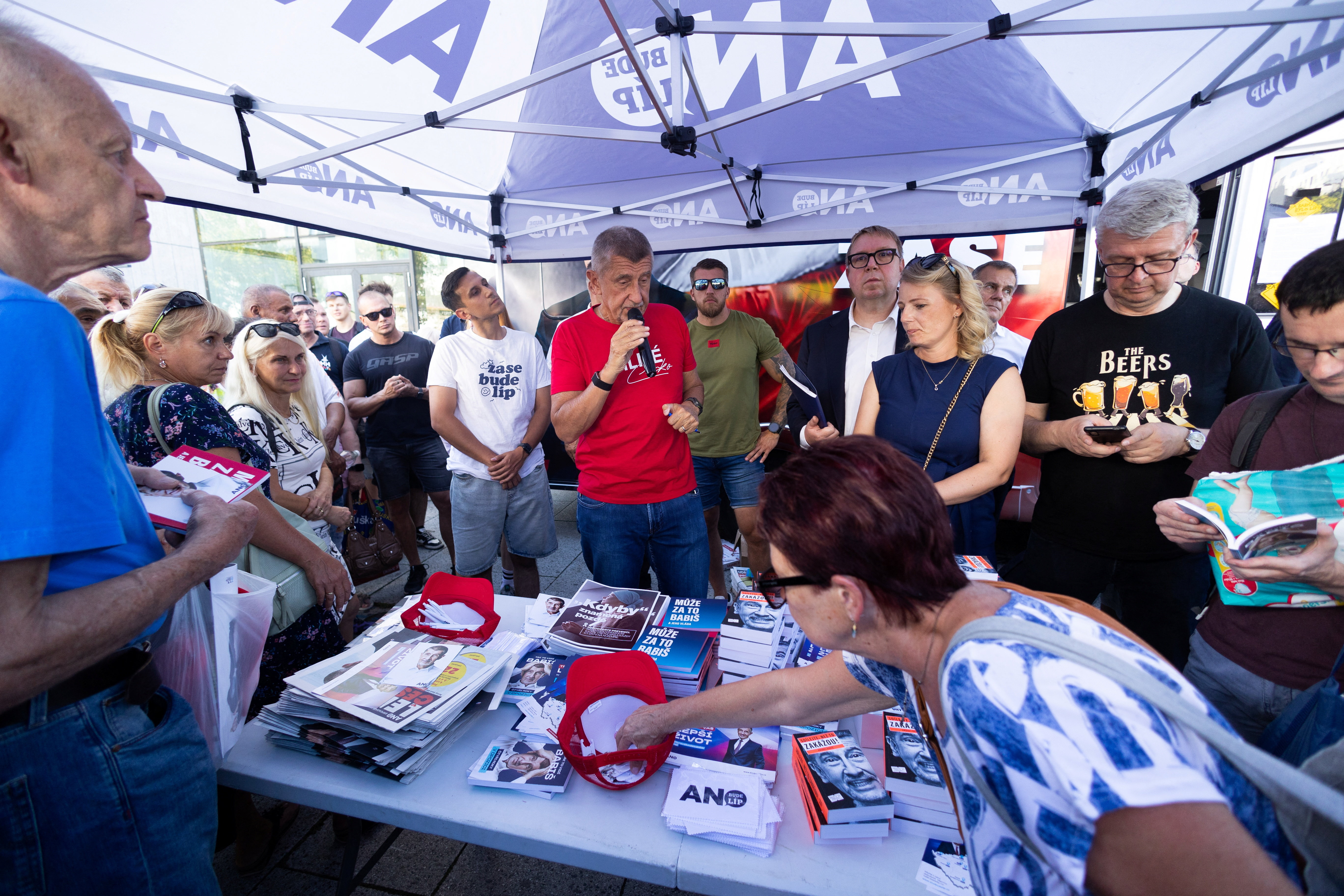 Andrej Babis during an alection campaign, in Ostrava