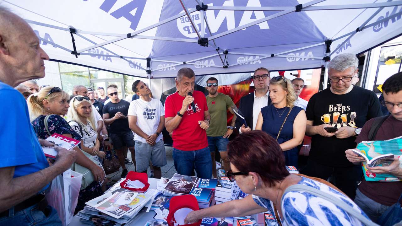 Andrej Babis during an alection campaign, in Ostrava