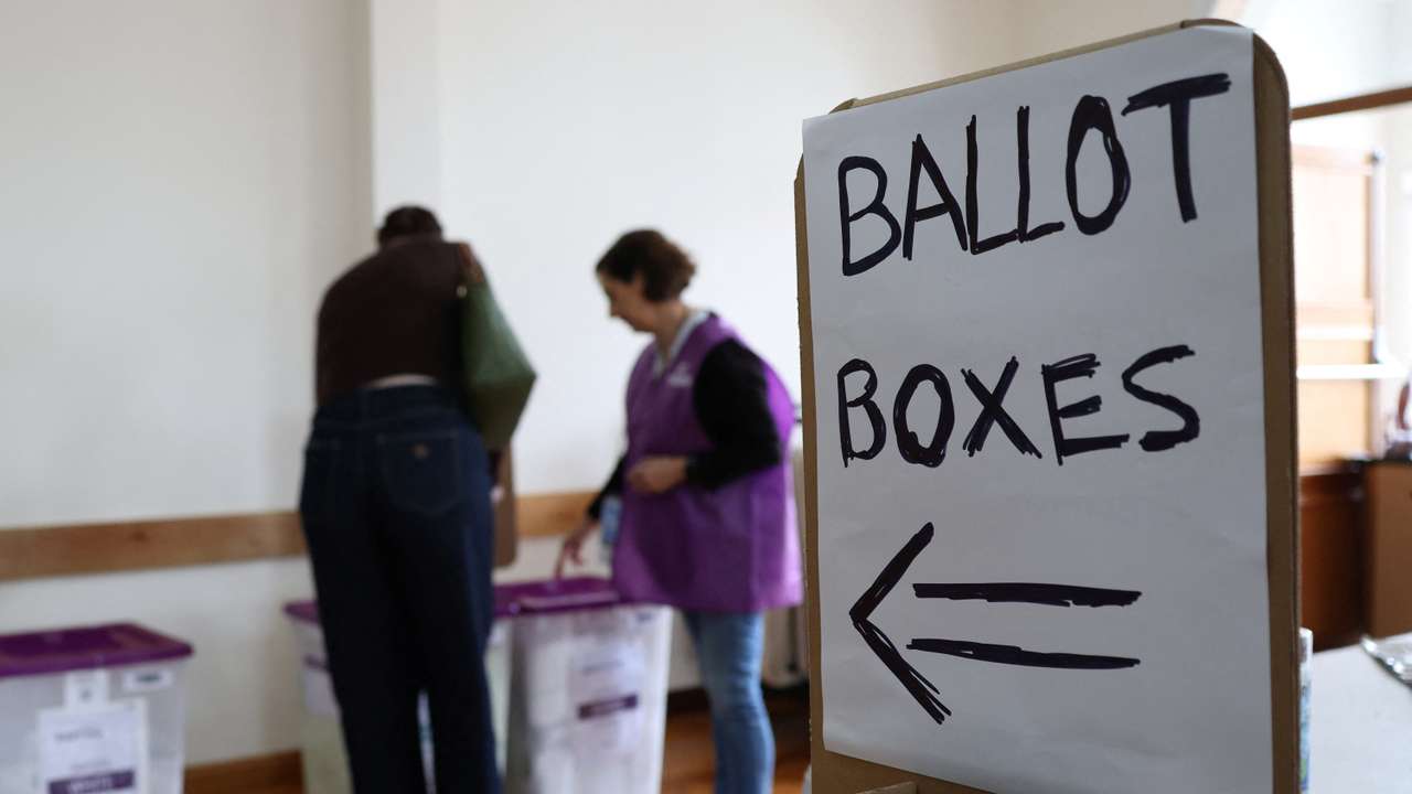 People vote at a pre-polling place in Sydney