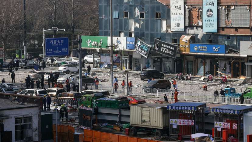 A restaurant blast in Sanhe, Hebei province