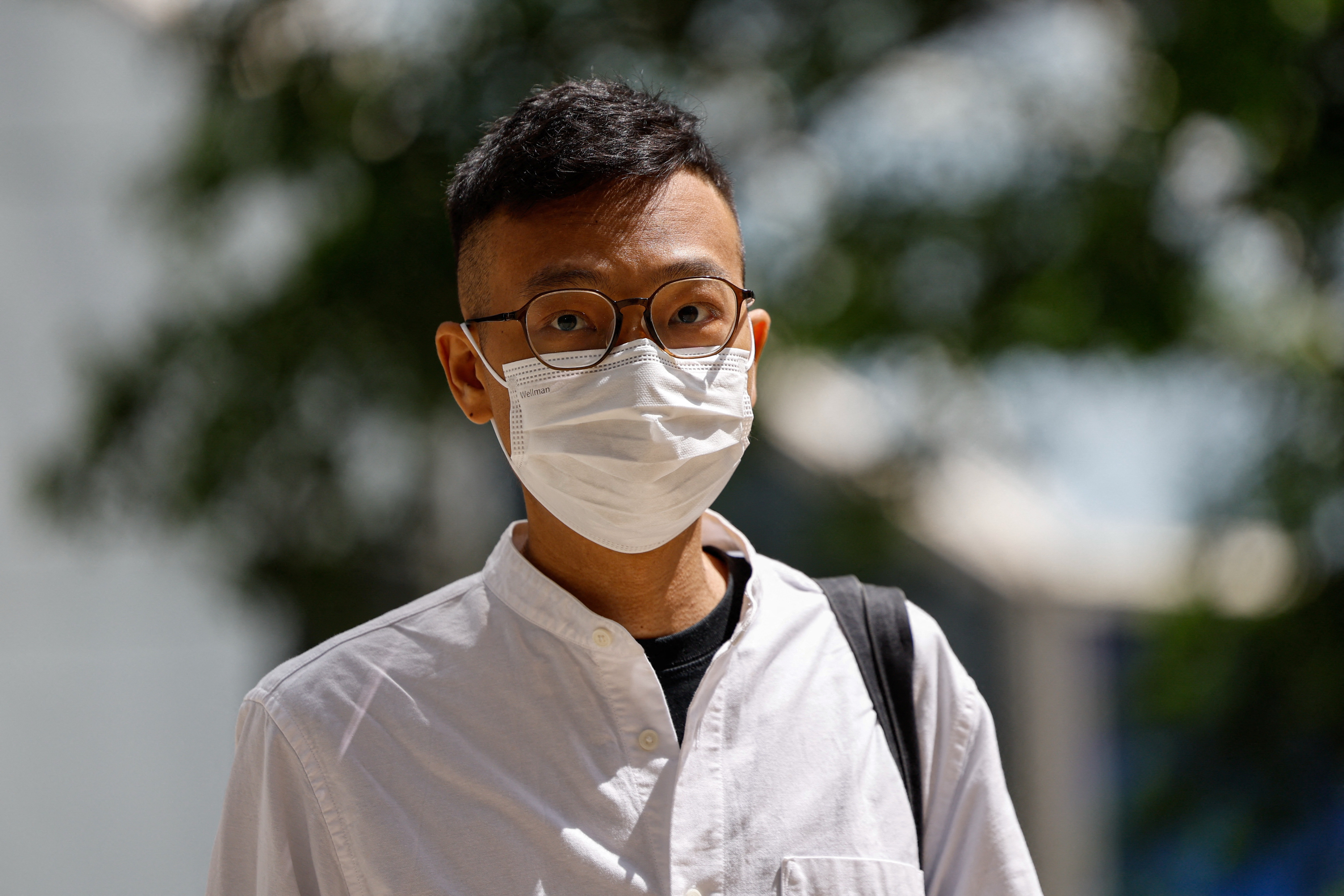 Patrick Lam, former acting chief editor of the Stand News, arrives at the District Court in Hong Kong