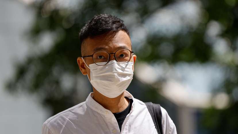 Patrick Lam, former acting chief editor of the Stand News, arrives at the District Court in Hong Kong