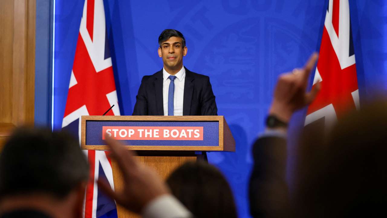 British PM Sunak hosts a press conference at Downing Street in London