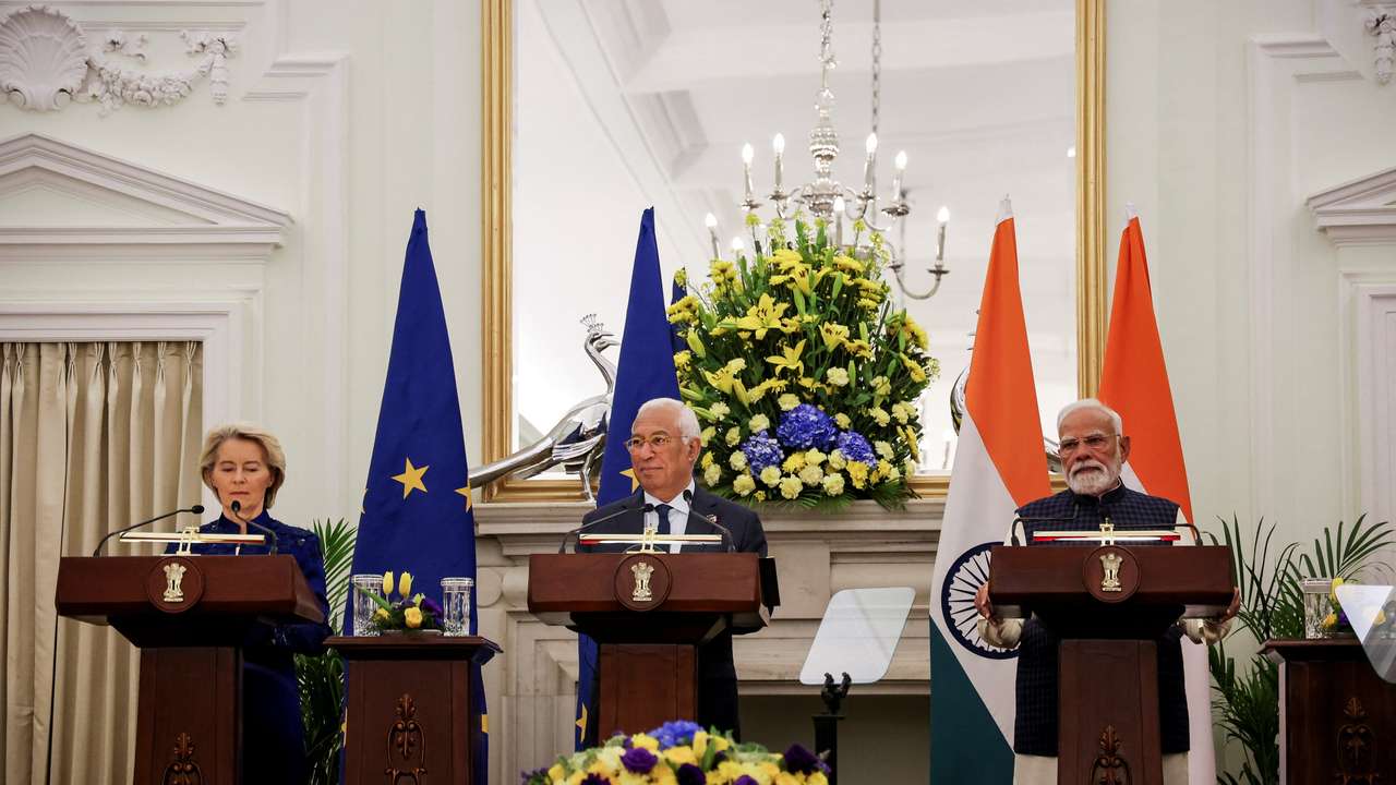 European Commission President von der Leyen and European Council President Costa visit India
