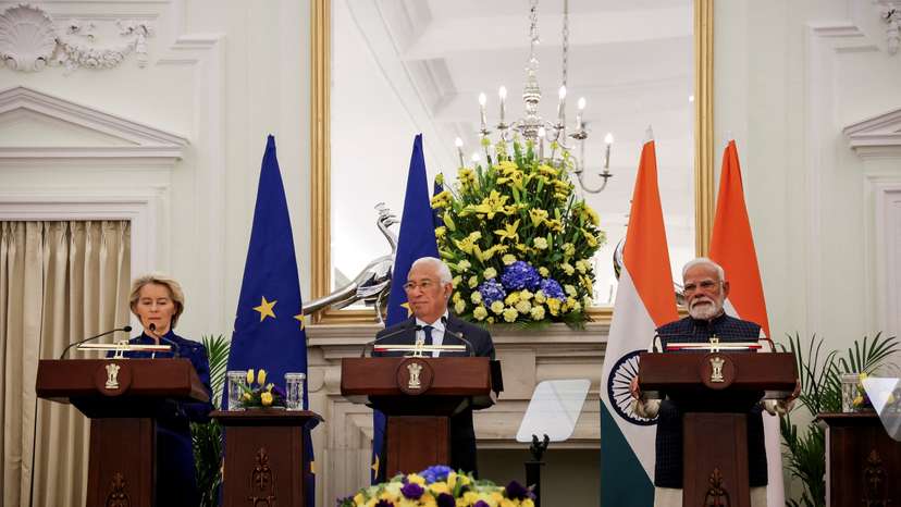 European Commission President von der Leyen and European Council President Costa visit India