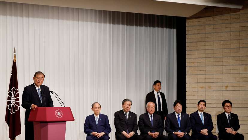 Japanese PM Ishiba holds press conference after general election, in Tokyo