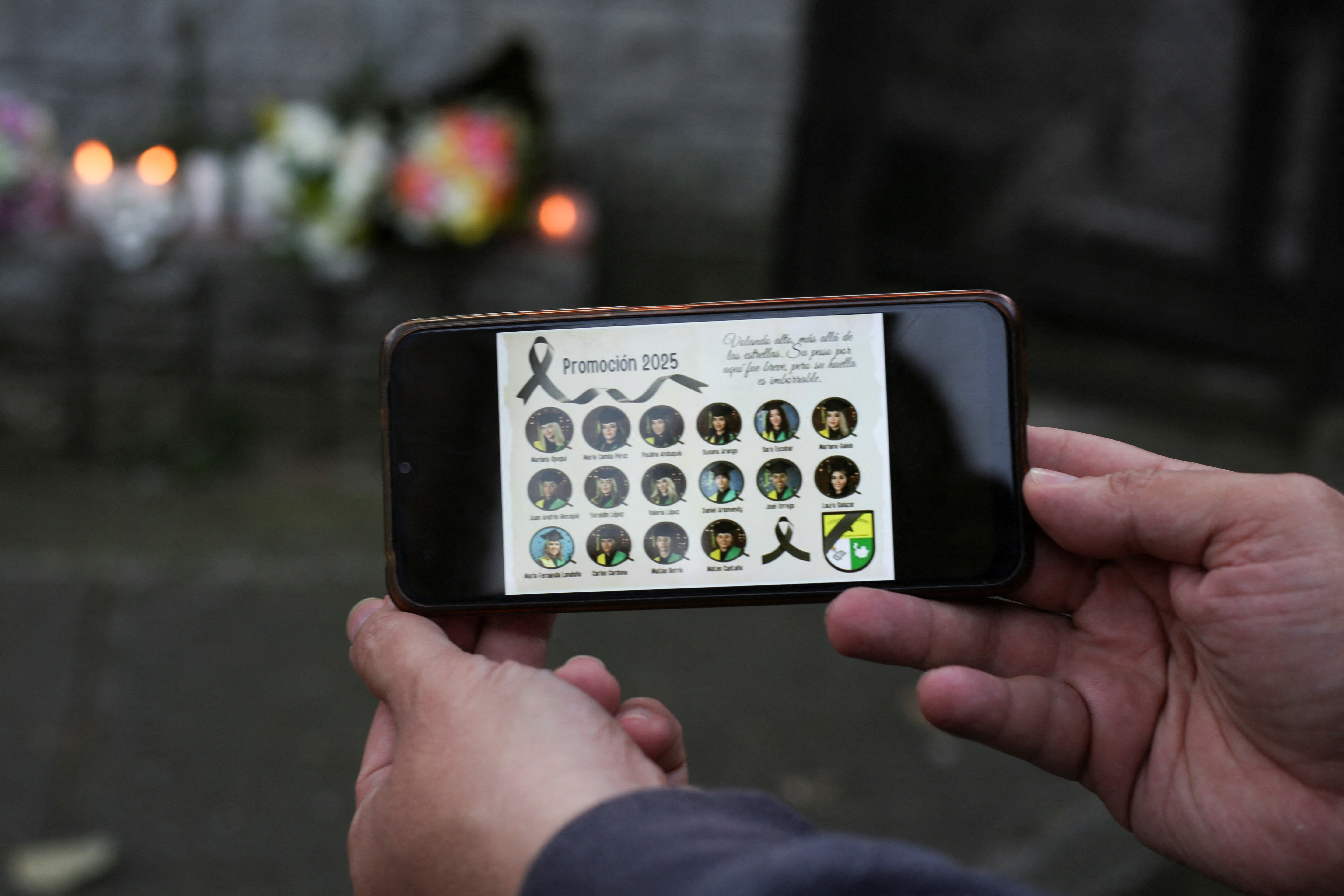 Aftermath of a school bus accident in Colombia