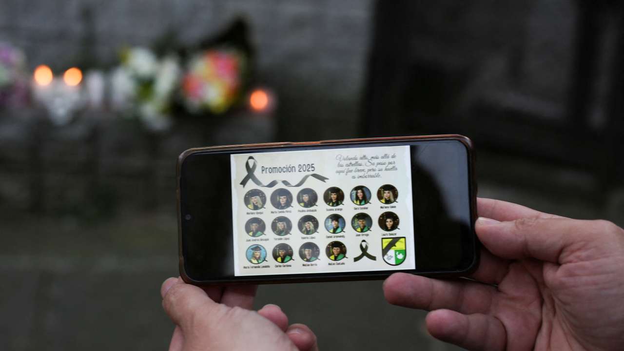 Aftermath of a school bus accident in Colombia