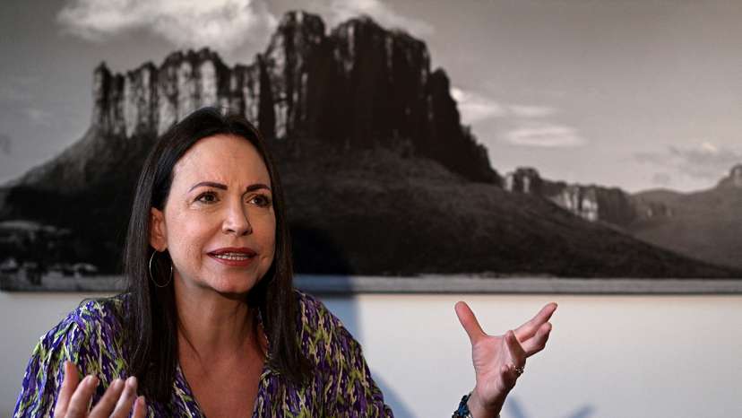 FILE PHOTO: Venezuelan opposition leader Maria Corina Machado attends an interview with Reuters, in Caracas