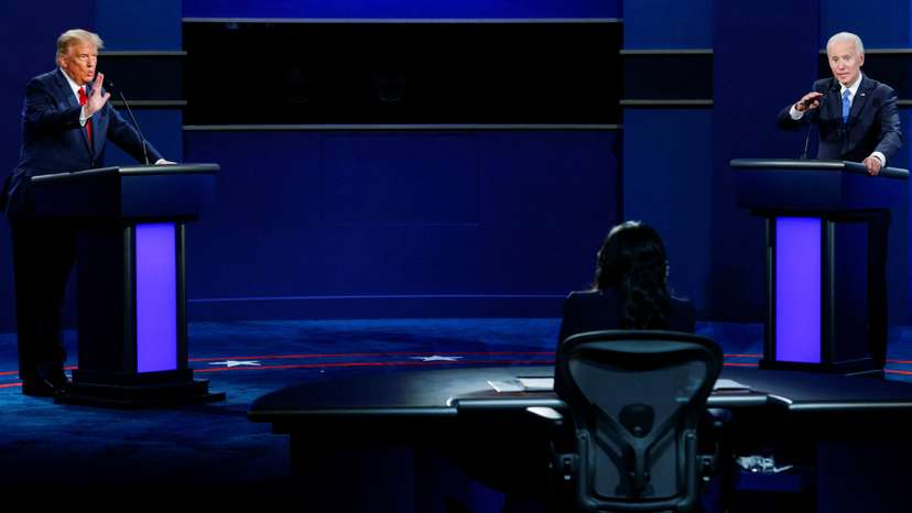 FILE PHOTO: Final 2020 U.S. presidential campaign debate in Nashville