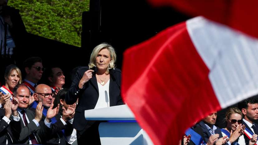 FILE PHOTO: Rally in support of French far-right leader Marine Le Pen in Paris